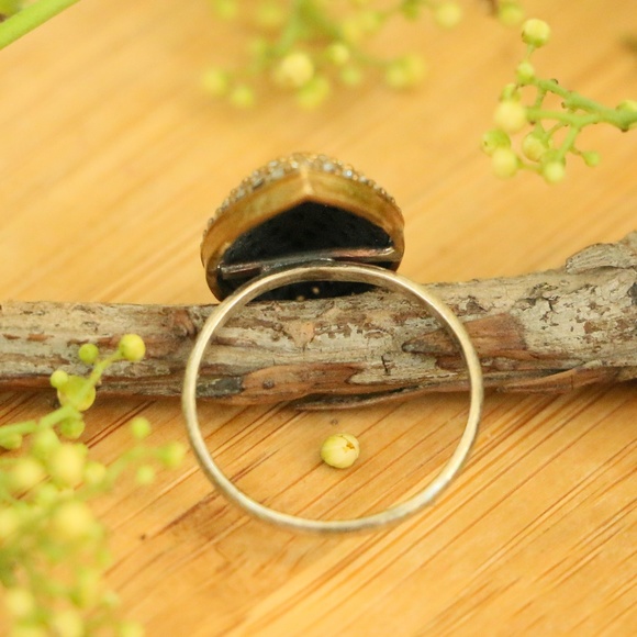 925 Sterling Silver Topaz Stones ring size 6 - Picture 5 of 6